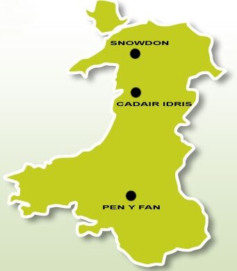 Wales-3-peaks welsh mountains map